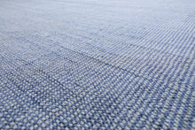 Multi Size Tone on Tone Blue Color Hand Loomed Berber Wool Contemporary Oriental Rug