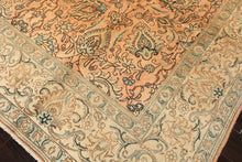10x14 Peach, Beige, Celadon Color Hand Knotted Tabriz Wool Traditional Oriental Rug