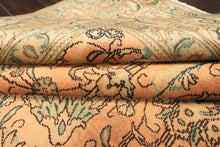 10x14 Peach, Beige, Celadon Color Hand Knotted Tabriz Wool Traditional Oriental Rug