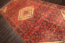 Runner Rust, Coral, Ivory Color Hand Knotted Hamadan Wool Traditional Oriental Rug