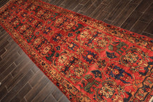Runner Rust, Tan, Turquoise Color Hand Knotted Bakhtiari Wool Traditional Oriental Rug
