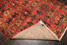Runner Rust, Tan, Turquoise Color Hand Knotted Bakhtiari Wool Traditional Oriental Rug