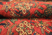 Runner Rust, Tan, Turquoise Color Hand Knotted Bakhtiari Wool Traditional Oriental Rug