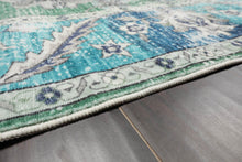 Multi Size Green Machine Made Traditional washable Polyester Oriental Area Rug - Oriental Rug Of Houston