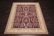 9x12 Aubergine Hand Hooked French Aubusson 100% Wool Traditional Oriental Area rug - Oriental Rug Of Houston