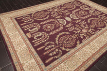 9x12 Aubergine Hand Hooked French Aubusson 100% Wool Traditional Oriental Area rug - Oriental Rug Of Houston