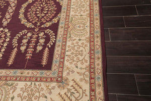 9x12 Aubergine Hand Hooked French Aubusson 100% Wool Traditional Oriental Area rug - Oriental Rug Of Houston