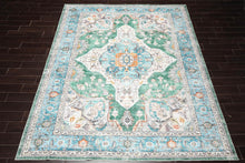 Multi size Green Machine Made Arts & Crafts Mission Style washable Polyester Oriental Area Rug - Oriental Rug Of Houston