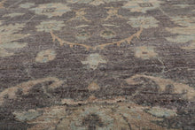 Graphite Hand Knotted Traditional Afghan Oushak Wool Oriental Rug, LoomBloom 8'x10'