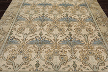 Multi Size Beige Hand Knotted William Morris Tulip Arts and Craft Oushak 100% Wool Oriental Area Rug - Oriental Rug Of Houston
