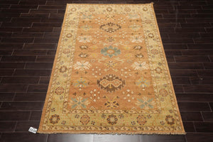 LoomBloom 6'5''x9'3" Caramel Hand Knotted Traditional Oushak Wool Oriental Area Rug - Oriental Rug Of Houston