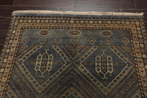 LoomBloom 3'11''x6'0" Blue Hand Knotted Traditional Oushak Wool Oriental Area Rug - Oriental Rug Of Houston