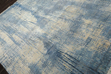 8x10 Beige, Blue, Color Hand Knotted Sherpa Wool and Silk Modern & Contemporary Oriental Rug
