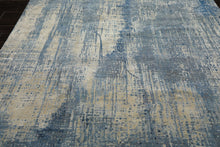 8x10 Beige, Blue, Color Hand Knotted Sherpa Wool and Silk Modern & Contemporary Oriental Rug