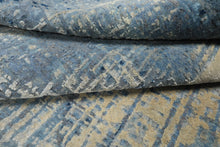 8x10 Beige, Blue, Color Hand Knotted Sherpa Wool and Silk Modern & Contemporary Oriental Rug