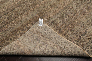 8x10 Green, Beige, Brown Color Hand Knotted High End Designer Wool Transitional Oriental Rug