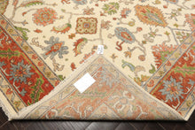7'10''x9'11'' Hand Knotted Wool Ivory, Burnt Orange Oushak Traditional Rug