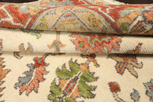 7'10''x9'11'' Hand Knotted Wool Ivory, Burnt Orange Oushak Traditional Rug