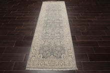 Runner Moss, Beige, Gray Color Hand Knotted Oriental Wool Traditional Oriental Rug