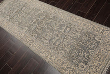 Runner Moss, Beige, Gray Color Hand Knotted Oriental Wool Traditional Oriental Rug