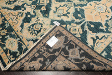 7'10''x10'4'' Hand Knotted Wool Teal, Ivory Oushak Traditional Rug