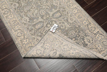 Runner Moss, Beige, Gray Color Hand Knotted Oriental Wool Traditional Oriental Rug