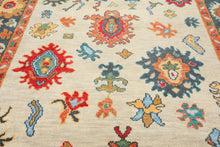 7'11''x9'11'' Hand Knotted Wool Gray, Beige Oushak Geometric Medallion Traditional Rug