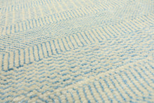 9x12 Ivory, Aqua, Color Hand Knotted Tibetan Wool & Silk Modern & Contemporary Oriental Rug