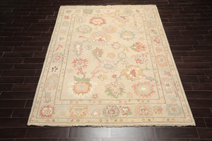 9x12 Beige Ivory Aqua Color Hand Knotted Oriental Wool Arts & Crafts/Mission Oriental Rug