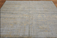 Multi Sizes Tibetan Wool and Silk Oriental Area Rug Slate, Ivory Color - Oriental Rug Of Houston