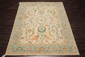 Multi Size Beige Aqua Green Color Hand Knotted Oriental Wool Arts & Crafts/Mission Oriental Rug