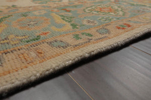 Multi Size Beige Aqua Green Color Hand Knotted Oriental Wool Arts & Crafts/Mission Oriental Rug