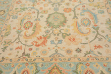 LoomBloom Multi Size Beige Hand Knotted Arts & Crafts/Mission Oushak Wool Oriental Rug