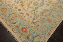 LoomBloom Multi Size Beige Hand Knotted Arts & Crafts/Mission Oushak Wool Oriental Rug