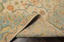 LoomBloom Multi Size Beige Hand Knotted Arts & Crafts/Mission Oushak Wool Oriental Rug