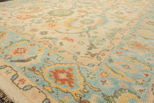 LoomBloom Multi Size Beige Hand Knotted Arts & Crafts/Mission Oushak Wool Oriental Rug