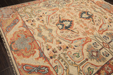8x10 Beige, Rust, Sage Color Hand Knotted Oushak 100% Wool  Oriental Rug