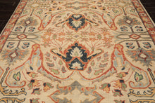8x10 Beige, Rust, Sage Color Hand Knotted Oushak 100% Wool  Oriental Rug