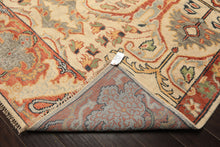 8x10 Beige, Rust, Sage Color Hand Knotted Oushak 100% Wool  Oriental Rug