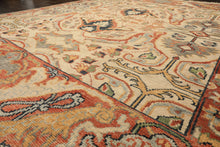 8x10 Beige, Rust, Sage Color Hand Knotted Oushak 100% Wool  Oriental Rug