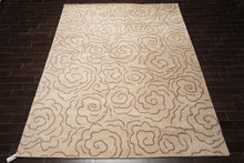 LoomBloom Multi Size Tan Hand Tufted Transitional Floral Wool and Faux Silk Oriental Area Rug