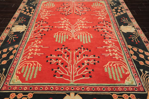 LoomBloom Multi Coral Hand Tufted Transitional Art & Crafts Wool Oriental Area Rug