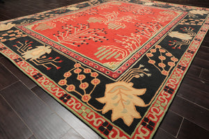 LoomBloom Multi Coral Hand Tufted Transitional Art & Crafts Wool Oriental Area Rug