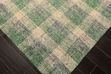 Multi Size Ivory Green Gray Color Hand Hooked  Wool Contemporary Oriental Rug