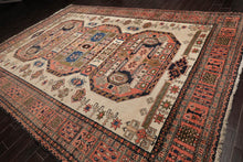 LoomBloom 10'2''x14'6" Beige Hand Knotted Traditional Heriz Wool Oriental Area Rug