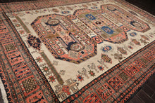 LoomBloom 10'2''x14'6" Beige Hand Knotted Traditional Heriz Wool Oriental Area Rug