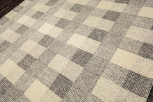 Multi Size Cream Charcoal Gray Color Hand Hooked  Wool Contemporary Oriental Rug
