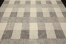 Multi Size Cream Charcoal Gray Color Hand Hooked  Wool Contemporary Oriental Rug