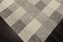 Multi Size Cream Charcoal Gray Color Hand Hooked  Wool Contemporary Oriental Rug