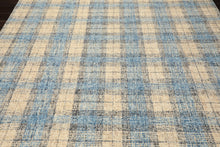 Multi Size Ivory Aqua Charcoal Color Hand Hooked  Wool Contemporary Oriental Rug